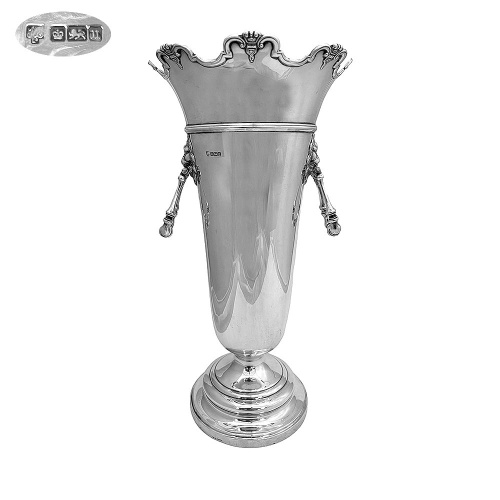 Large Sterling  Silver Vase London 1912